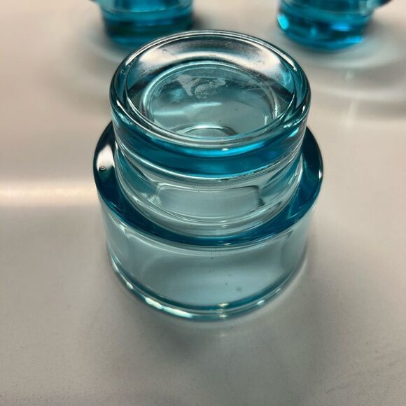 vintage mid century “on the rocks” bar glasses. Capri blue excellent condition - Picture 6 of 6